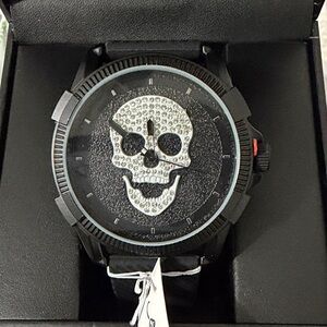 Ed Hardy Skull face watch‎ Black and Silver, streetwear